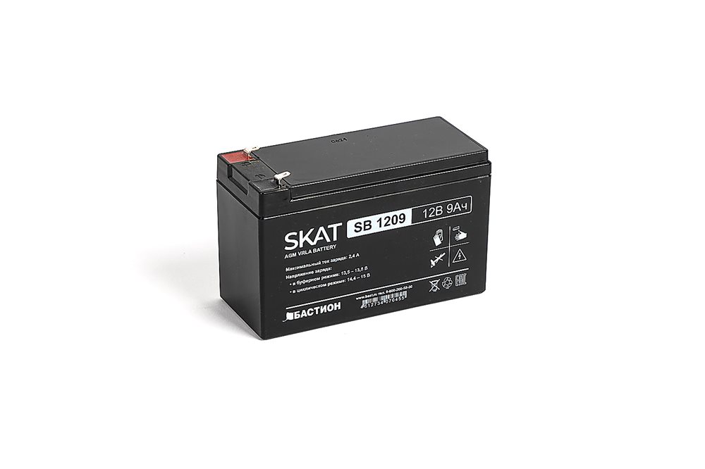 Изображения товара 2540 SKAT SB 1209 АКБ свинцово-кислотная тип AGM 12V 9Ач Iзар