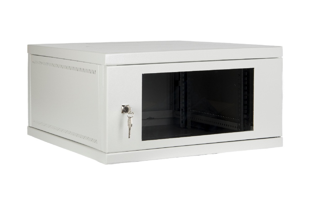 Изображения товара R-066WW - 19” шкаф для оборудования, 6U х 600 мм, полезная глубина 535 мм, с настенным креплением (без ножек/роликов)