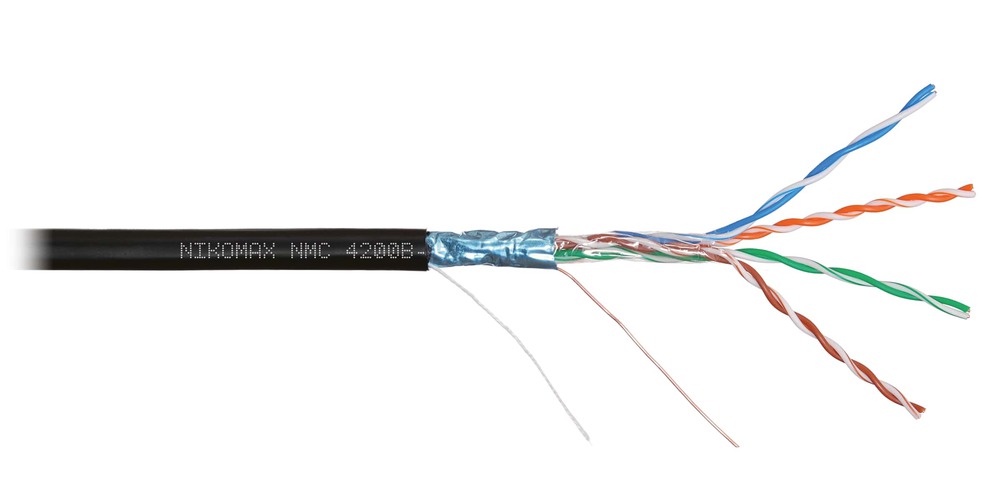 Изображения товара NMC 4200B-BK - Кабель NIKOMAX, F/UTP, 4 пары, кат.5e, 24 AWG,внешний, PE, черный, 305м