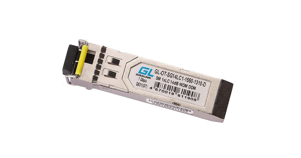 Изображения товара GL-OT-SG14LC1-1550-1310-D - Модуль GIGALINK SFP, WDM, 1,25Гбит/c, одно волокно SM, LC, Tx:1550/Rx:1310 нм, DDM, 14 дБ (до 20 км)