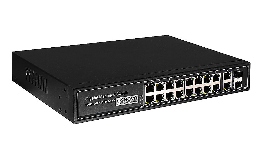Изображения товара SW-8182/L(300W) - Управляемый L2 PoE коммутатор Gigabit Ethernet на 16 RJ45 PoE + 2 x RJ45 + 2 GE SFP портов
