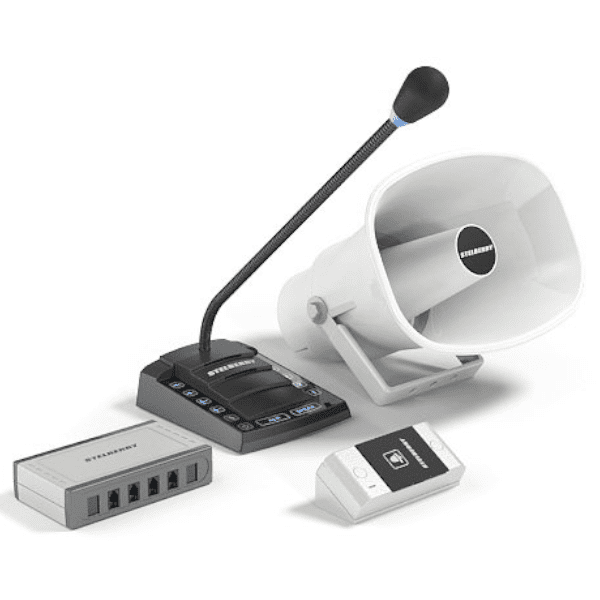 Изображения товара S-645 Комплект 4+1-канального переговорного устройства клиент-кассир для АЗС с системой громкого оповещения