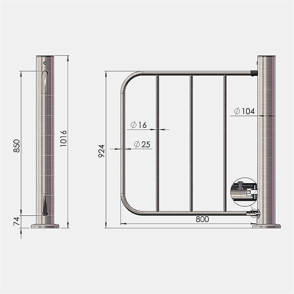 Изображения товара 3V Калитка Model B (без створки) - Турникет-калитка электромеханическая KM-01-1000