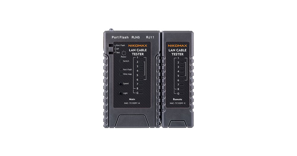 Изображения товара NMC-TE100PF - Кабельный тестер NIKOMAX, UTP/STP, RJ45, RJ12, RJ11, с функцией PortFlash и LED фонарём