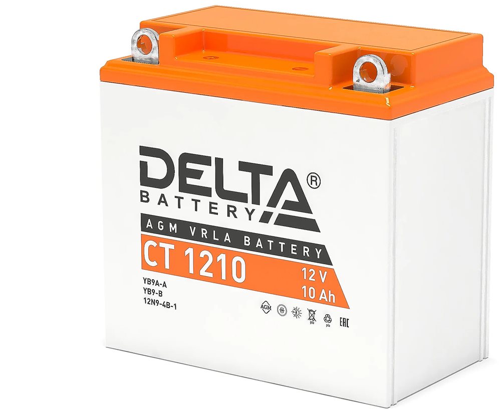Изображения товара CT 1210 - Мото аккумулятор Delta герметичный свинцово-кислотный, 12В/10Ач