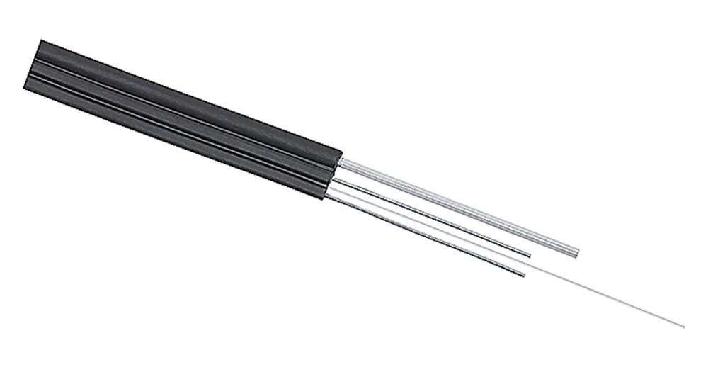 Изображения товара Cabeus SW-FTTH-9-02-3-LSZH-IN/OUT-40 Кабель волоконно-оптический 9/125 одномодовый, 2 волокна, усилен двумя стальными проволоками, FTTH с внешним силовым элементом из стальной проволоки, внутренний/внешний, (-40C ~ +60), LSZH, черный