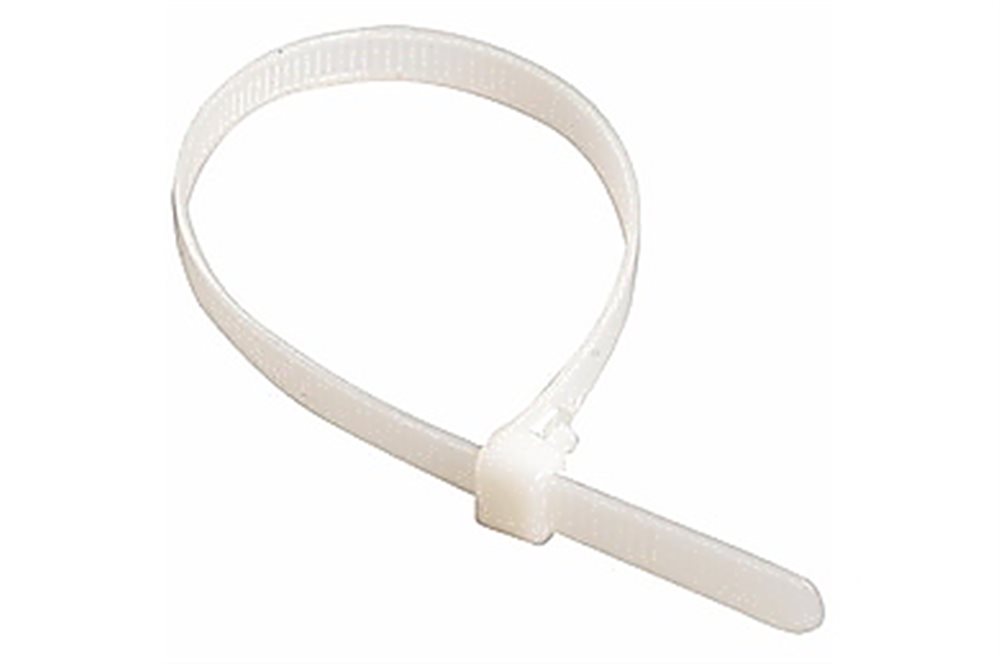 Изображения товара 07-1302 - Хомут-стяжка кабельная нейлоновая REXANT 300 x4,8 мм, белая, упаковка 100 шт.