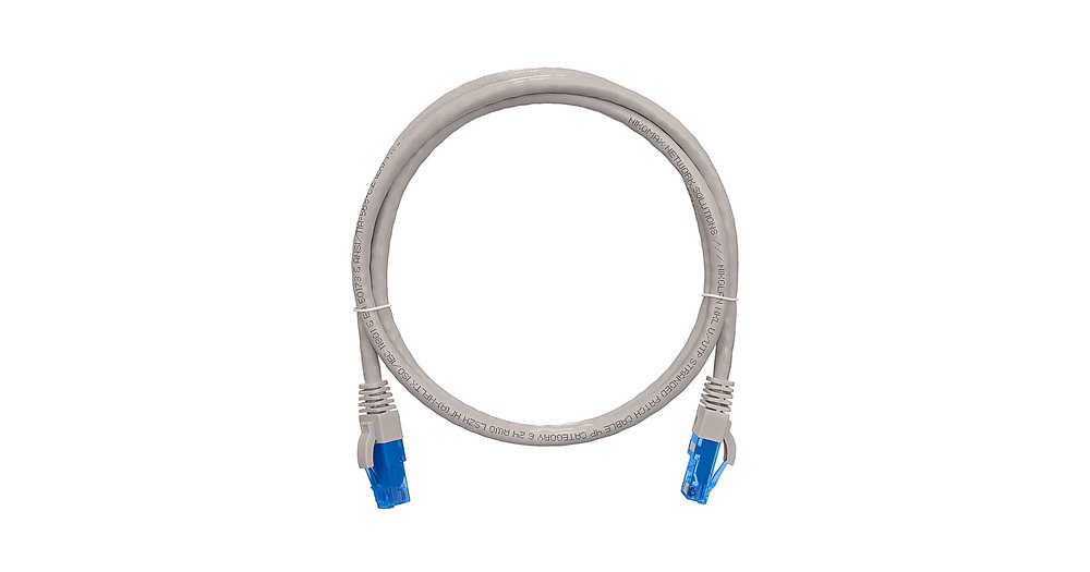 Изображения товара NMC-PC4UE55B-050-GY - Коммутационный шнур NIKOMAX, U/UTP 4 пары, Кат.6 (Класс E), 250МГц, 2хRJ45/8P8C, T568B, заливной, с защитой защелки, многожильный, BC (чистая медь), 24AWG (7х0,205мм), PVC нг(А), серый, 5 м.