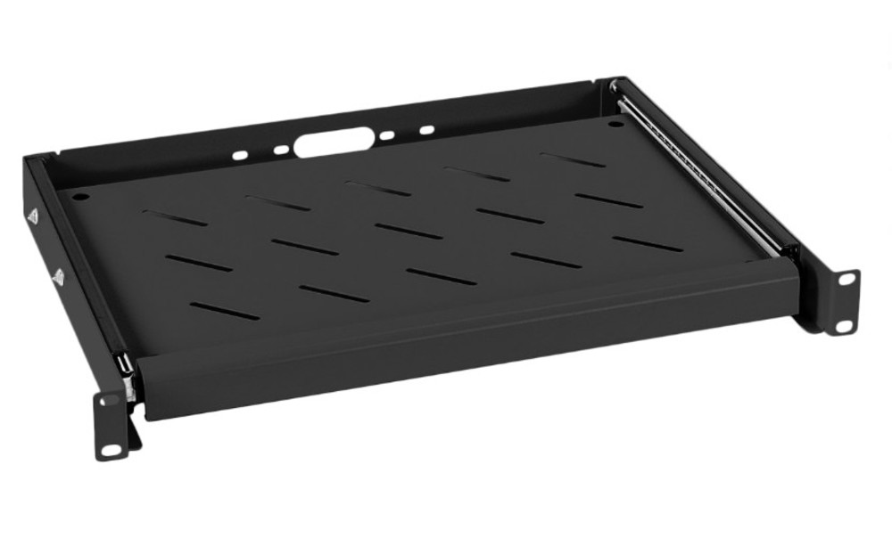 Изображения товара Cabeus JE10-BK - Выдвижная полка 19" для клавиатуры, цвет черный (RAL 9004)
