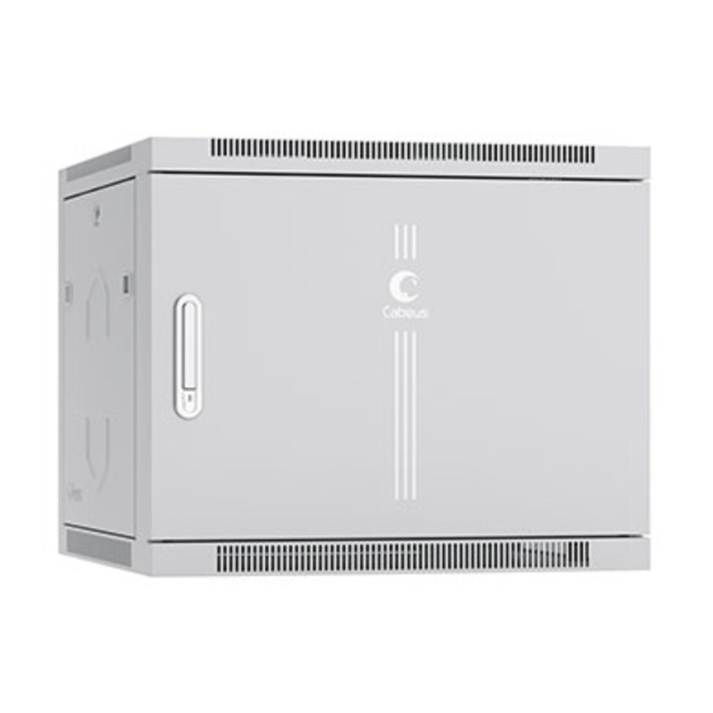 Изображения товара Cabeus SH-05F-9U60/45m Шкаф телекоммуникационный настенный 19" 9U 600x450x501mm (ШхГхВ) дверь металл, цвет серый (RAL 7035)